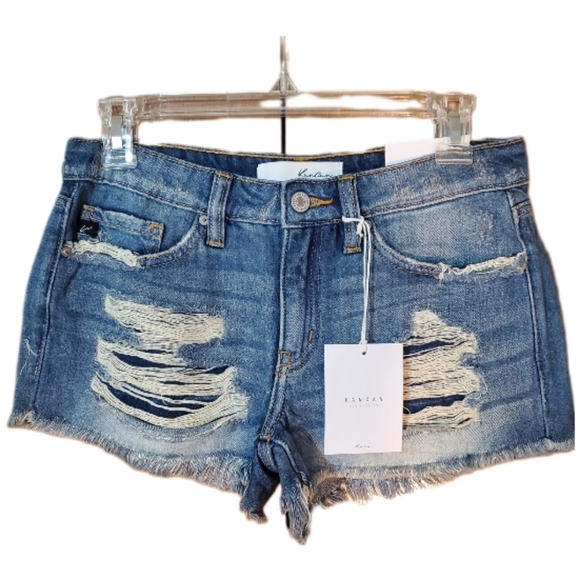 Kan Can Distressed Cut Off Frayed Hem Denim Jean Shorts. NWT. - Picture 4 of 13